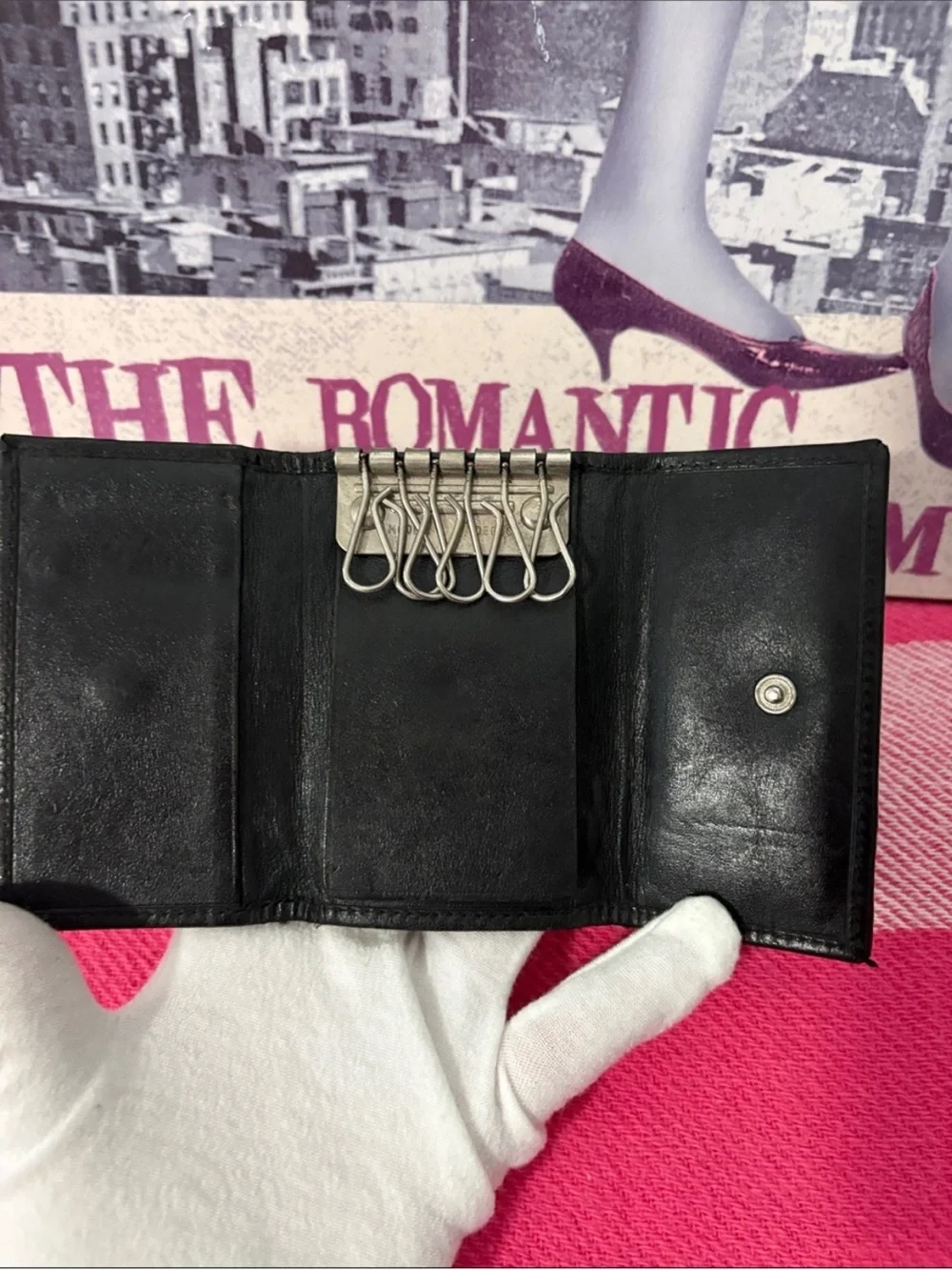 Gucci Black Leather Trifold Key Case